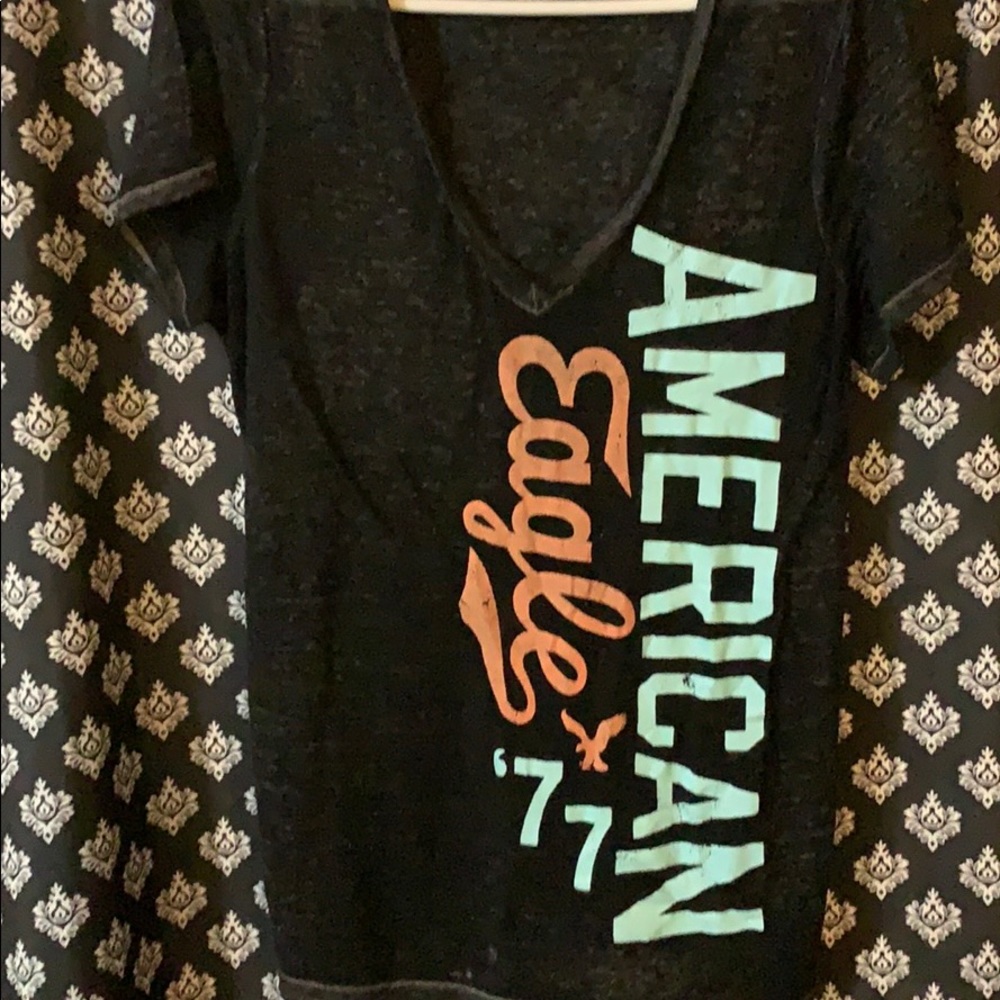 Semi sheer v neck